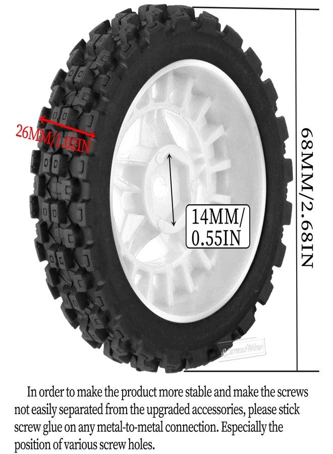 RcarmubWow RC Wheels and Tires for 1/18 Typhon Grom RC Crawler Car,RC Buggy Wheels & Rubber Tires,RC Truck Tires RC Wheels,4pcs,White - Image 3